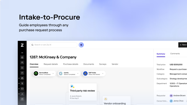 Zip intake-to-procure product marketing image